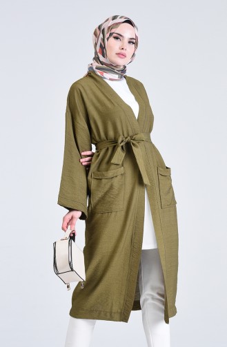 Khaki Strickjacke 5301-06