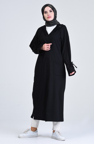 Saisonale Cape mit Kapuze 0848-02 Schwarz 0848-02