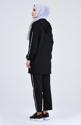 Hooded Sportswear Suit 0838-03 Black 0838-03