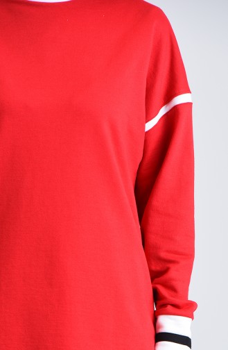 Garnili Spor Tunik 0801-04 Kırmızı