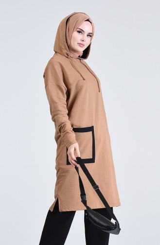 Long Sport Tunic with Pockets 0819-01 Camel 0819-01
