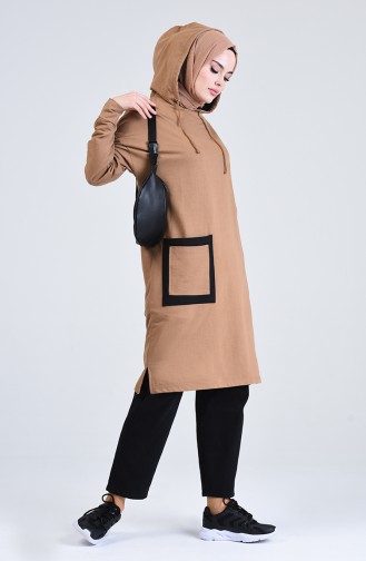 Long Sport Tunic with Pockets 0819-01 Camel 0819-01