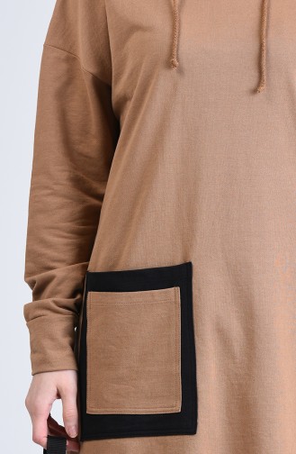 Long Sport Tunic with Pockets 0819-01 Camel 0819-01