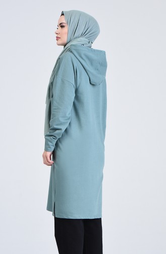 Long Sport Tunic with Pockets Set-05 Almond Green 0819-05