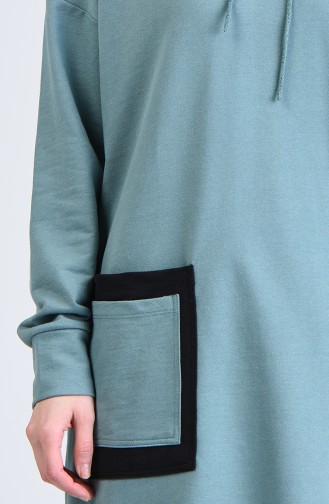 Long Sport Tunic with Pockets Set-05 Almond Green 0819-05