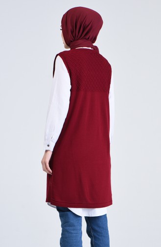 Knitwear Vest with Pockets 4206-04 Burgundy 4206-04