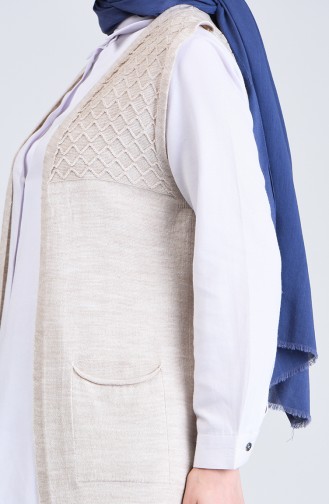 Knitwear Vest with Pockets 4206-06 Beige 4206-06