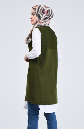 Knitwear Vest with Pockets 4206-07 Khaki 4206-07