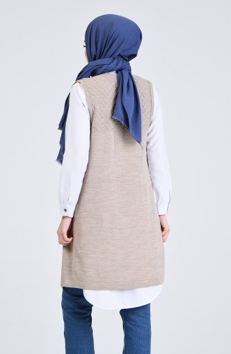 Knitwear Vest with Pockets 4206-09 Dark Beige 4206-09