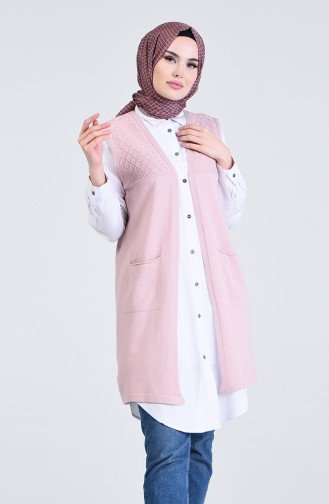 Knitwear Vest with Pockets 4206-10 Pink 4206-10