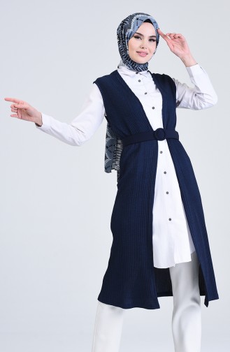 Navy Blue Gilet 8002A-01