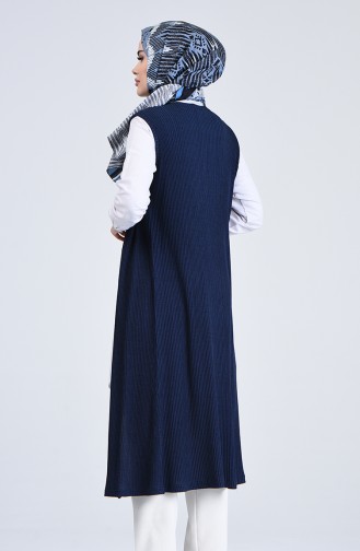 Navy Blue Gilet 8002A-01