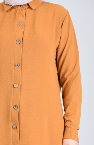 Plus Size Aerobin Fabric Necklaced Tunic 0224-01 Mustard 0224-01