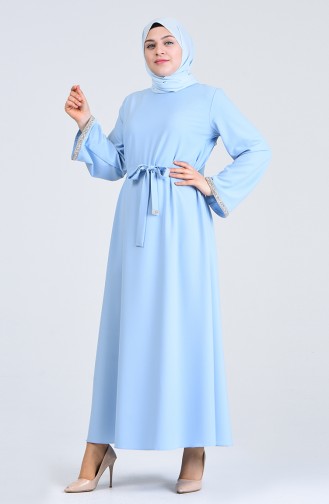 Baby Blue Hijab Dress 0887B-01