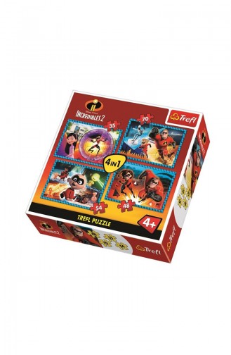 Trefl Puzzle 4 in 1 Incredible Family Disney Incredibles 2 TRE34306