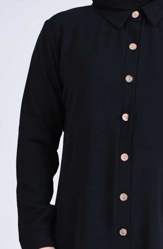 Plus Size Aerobin Fabric Necklace Tunic 0224-02 Black 0224-02