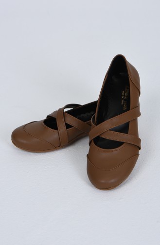 Lady Cross-banded Flat shoe 2520-01 Mink Skin 2520-01