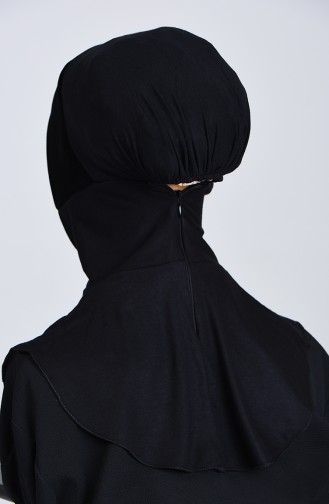 Velvet Cross Hijab Bonnet 1010-01 Black 1010-01