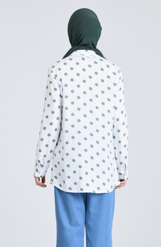 Polka Dot Shirt 6000a-04 Ecru Ages Green 6000A-04