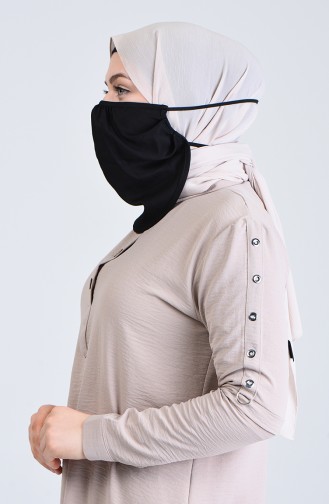 Sefamerve Bandana Yüz Maske 8801 -01 Siyah