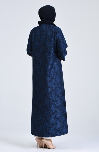 Plus Size Lace Topcoat 0297-02 Navy Blue 0297-02