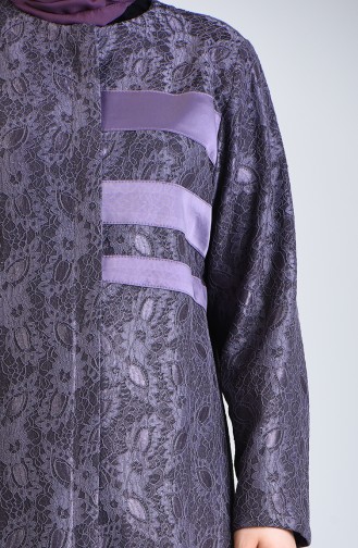 Plus Size Laced Topcoat 0297-03 Lilac 0297-03