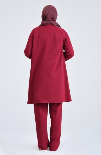 Plus Size Sportswear Suit  0842-01 Claret Red 0842-01