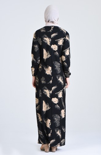 Patterned Dress 8867-01 Black 8867-01