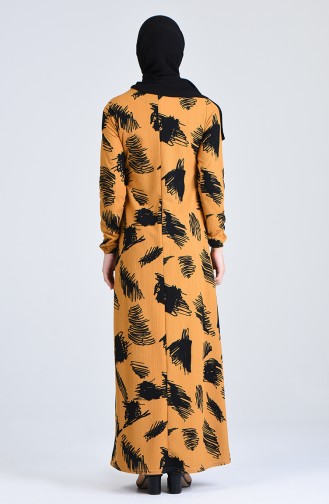 Patterned Dress 8867-03 Mustard 8867-03