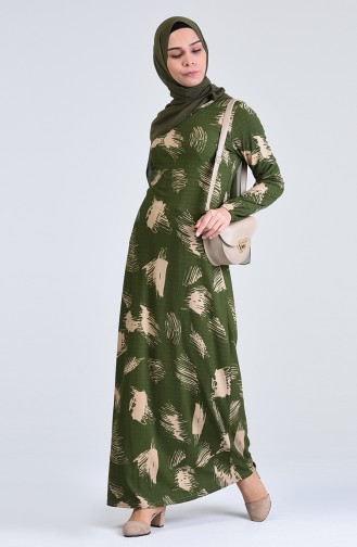 Robe à Motifs 8867-05 Khaki 8867-05