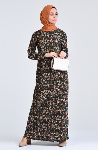 Patterned Dress 8868-03 Dark Green 8868-03