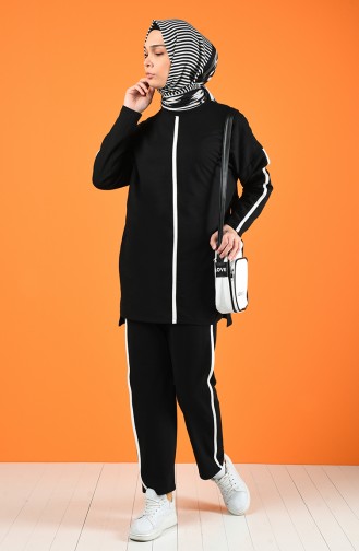 Striped Tracksuit 0830-01 Black 0830-01