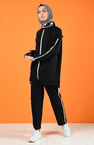 Striped Tracksuit 0830-01 Black 0830-01