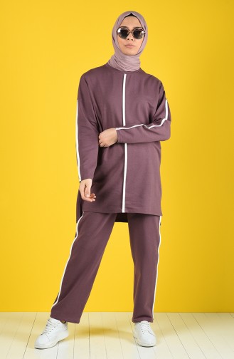 Striped Tracksuit 0830-03 Dark Lilac 0830-03