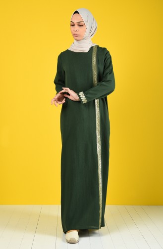 Baumwolles Abaya aus Şile Stoff 6666-03 Khaki 6666-03