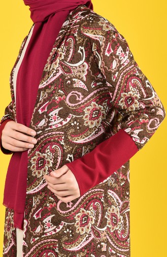 Gemustertes Kimono 2047-01 Zwetschge 2047-01
