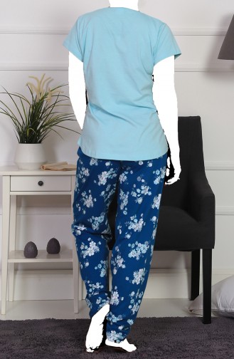 Damen Grösse Grosse Kurzarm Capri Pyjama Set 911249-B Mandelgrün 911249-B