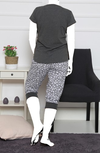 women s Plus Size Short Sleeve Capri Pyjama Set 912014-a Anthracite 912014-A