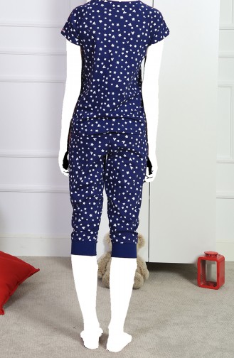 Ladies Short Sleeve Capri Pajama Set 912100-a İndigo 912100-A