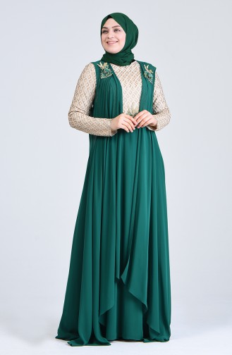 Robe de Soirée à Cape 8K48411002-03 Vert émeraude 8K48411002-03