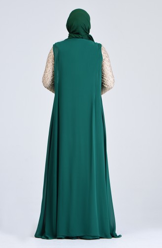 Evening Dress with Cloak 8k48411002-03 Emerald Green 8K48411002-03