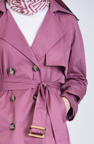 Trench Coat a Ceinture 1056-01 Rose Pâle 1056-01