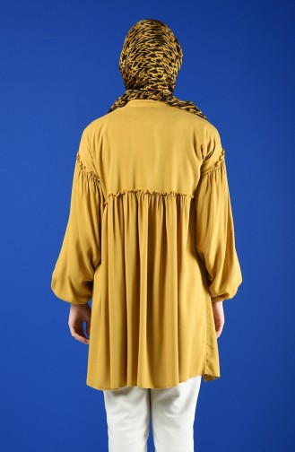 Düğmeli Tunik 8213-01 Hardal