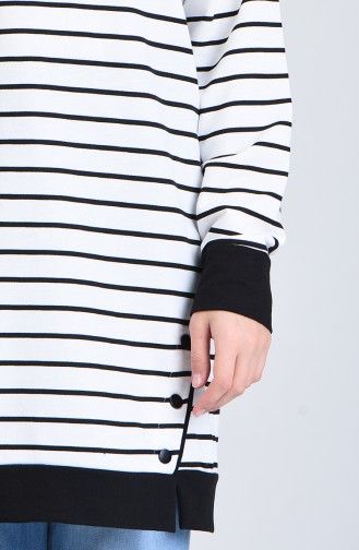 Striped Sports Tunic 0846-01 Black 0846-01