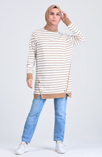 Striped Sports Tunic 0846-03 Camel 0846-03