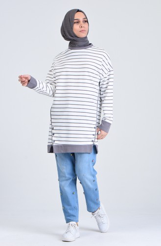 Striped Sports Tunic 0846-05 Gray 0846-05