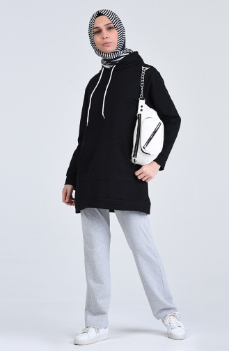 Hoodie Sportswear Suit 20003-12 Black Gray 20003-12