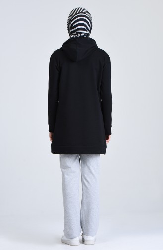 Hoodie Sportswear Suit 20003-12 Black Gray 20003-12