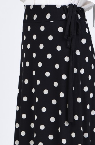 Elastic waist Spotted Skirt 0766-01 Black 0766-01