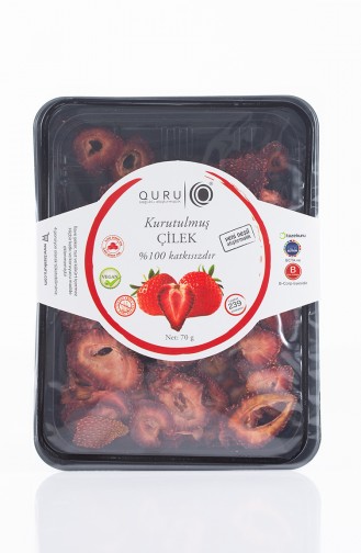 Kurutulmuş Çilek Siyah Paket	 70 Gr